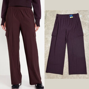 Old Navy High-Waisted SleekTech Wide-Leg Cargo Pants Women’s Large Purple NWT